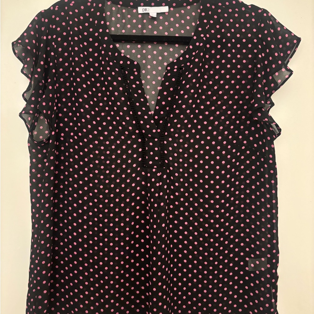 Black and Purple Polka Dot Blouse
